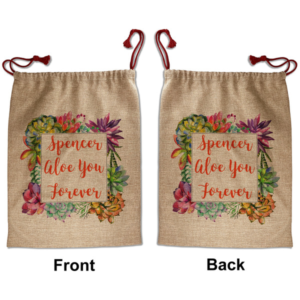 Custom Succulents Santa Sack - Front & Back (Personalized)