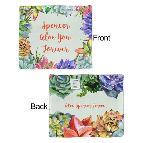 Succulents Security Blanket - Front & Back View