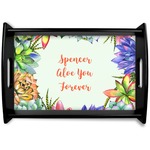 Succulents Black Wooden Tray - Small (Personalized)