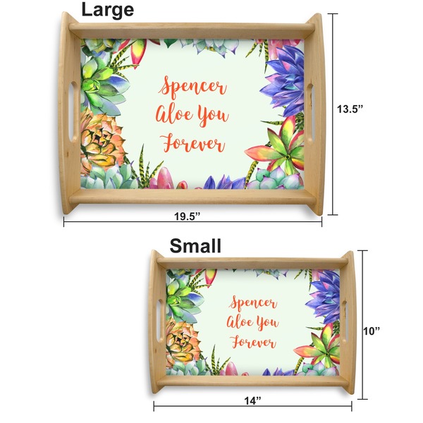 Succulents Serving Tray Wood Sizes