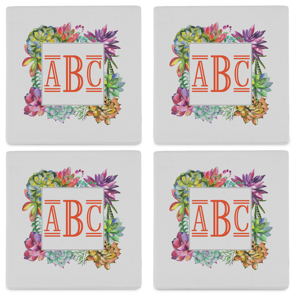 Succulents Set of 4 Sandstone Coasters - See All 4 View