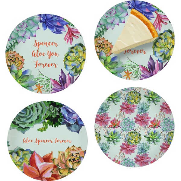 Succulents Set of Appetizer / Dessert Plates