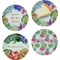 Succulents Set of 4 Glass Appetizer / Dessert Plate 8" (Personalized)