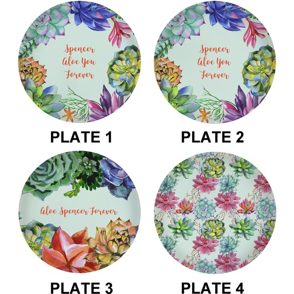 Succulents Set of Lunch / Dinner Plates (Approval)
