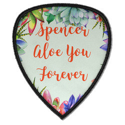 Succulents Iron on Shield Patch A w/ Name or Text