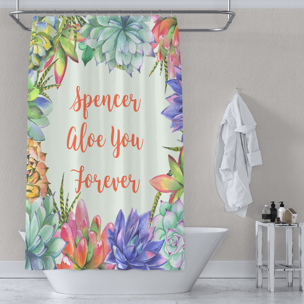 Succulents Shower Curtain Lifestyle