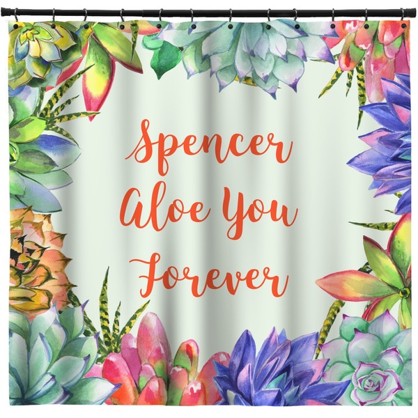 Custom Succulents Shower Curtain (Personalized)