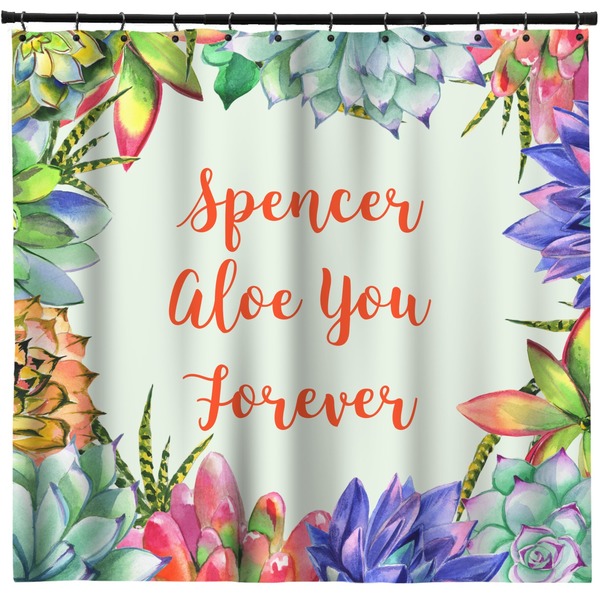 Custom Succulents Shower Curtain - Custom Size (Personalized)