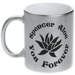 Succulents Metallic Silver Mug (Personalized)