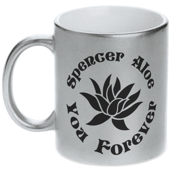 Custom Succulents Metallic Silver Mug (Personalized)