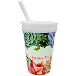 Succulents Sippy Cup with Straw (Personalized)