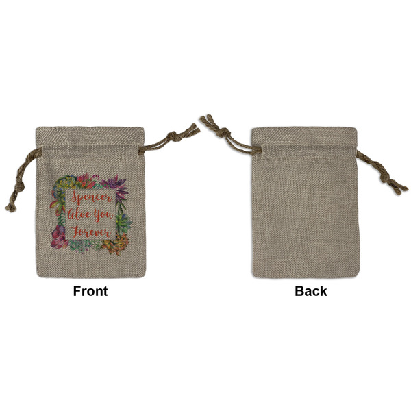 Succulents Small Burlap Gift Bag - Front Approval