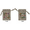 Succulents Small Burlap Gift Bag - Front and Back
