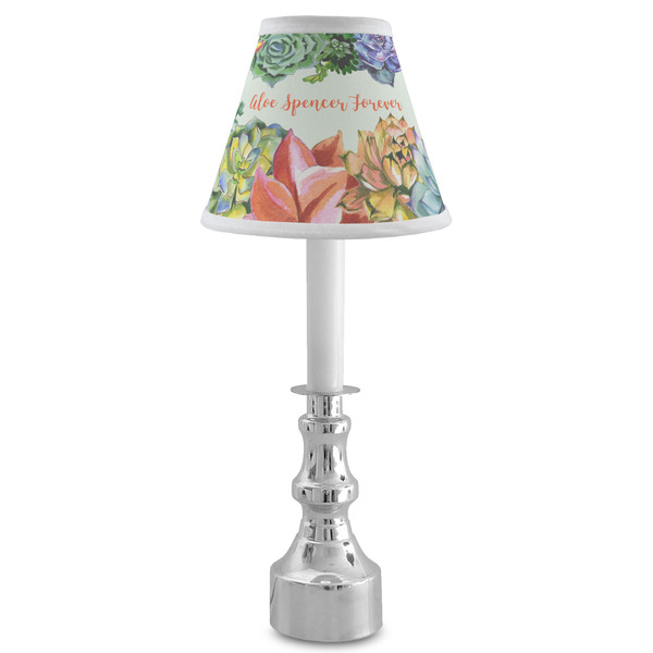 Succulents Small Chandelier Lamp - LIFESTYLE (on candle stick)