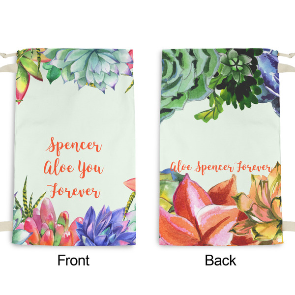 Succulents Small Laundry Bag - Front & Back View
