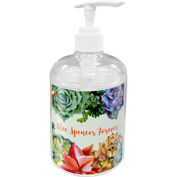 Custom Succulents Acrylic Soap & Lotion Bottle (Personalized)