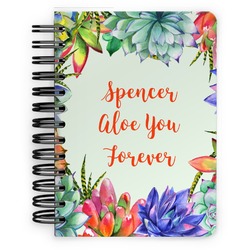 Succulents Spiral Notebook - 5x7 w/ Name or Text