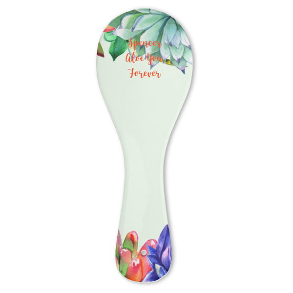 Custom Succulents Ceramic Spoon Rest (Personalized)