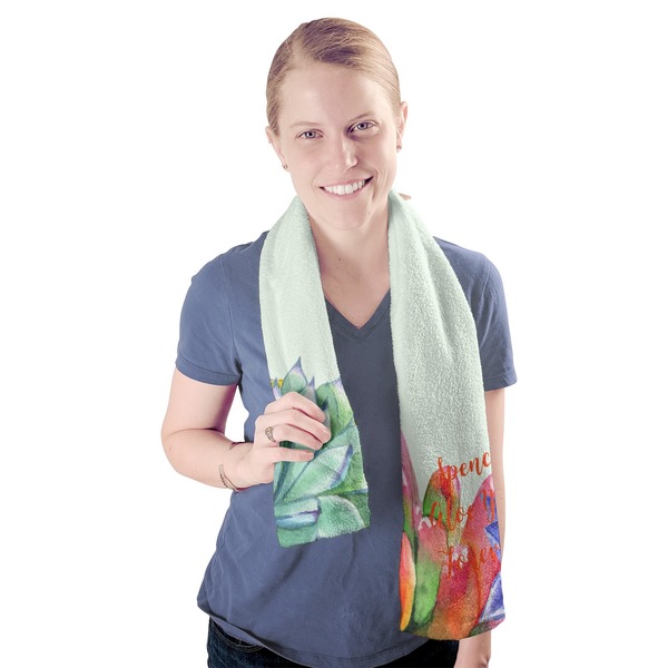 Succulents Sport Towel - Exercise use - Model