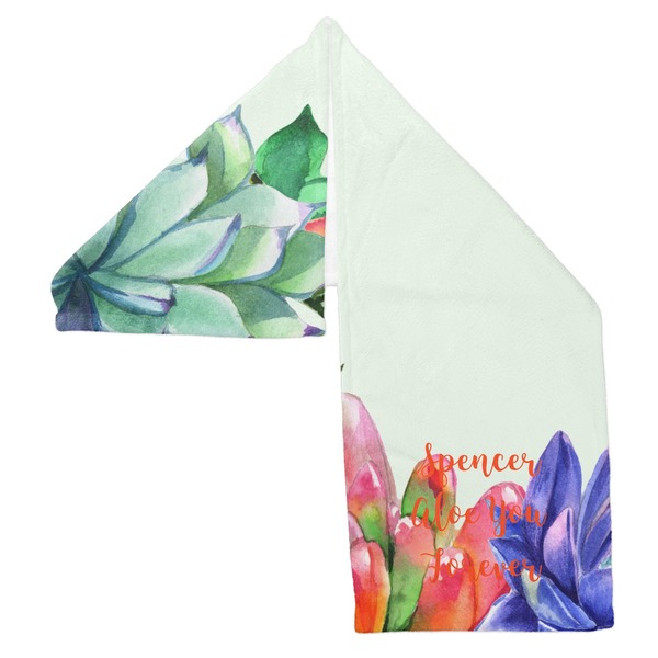 Succulents Sports Towel Folded - Both Sides Showing