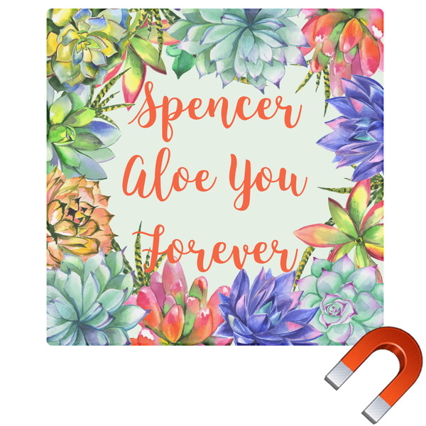 Custom Succulents Square Car Magnet - 10" (Personalized)