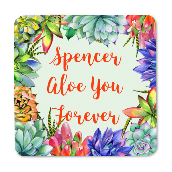 Succulents Square Fridge Magnet - FRONT