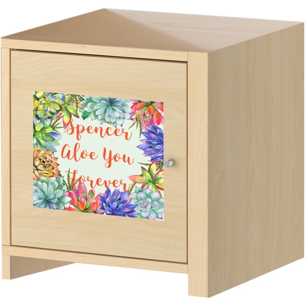Succulents Square Wall Decal on Wooden Cabinet