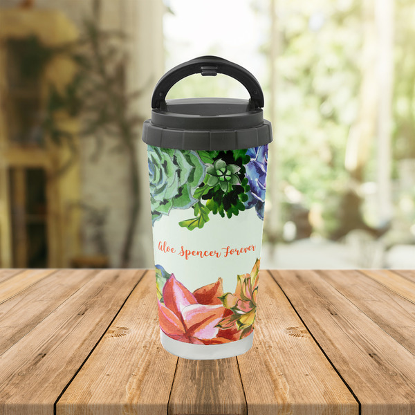 Succulents Stainless Steel Travel Cup Lifestyle