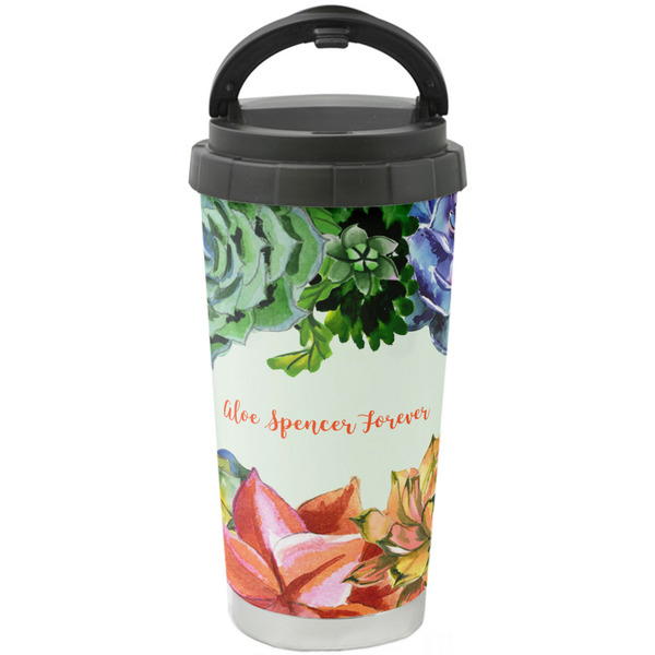 Custom Succulents Stainless Steel Coffee Tumbler (Personalized)