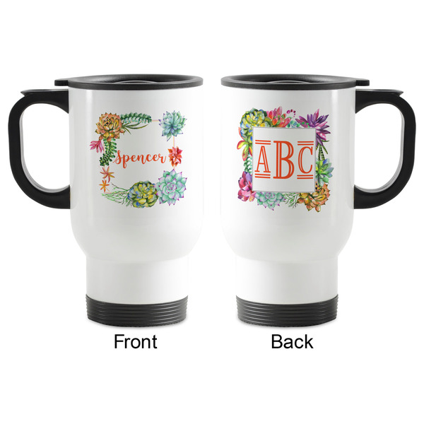 Succulents Stainless Steel Travel Mug with Handle - Apvl