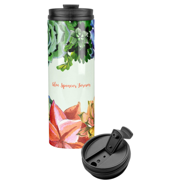 Custom Succulents Stainless Steel Skinny Tumbler (Personalized)