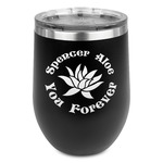 Succulents Stemless Stainless Steel Wine Tumbler - Black - Double Sided (Personalized)