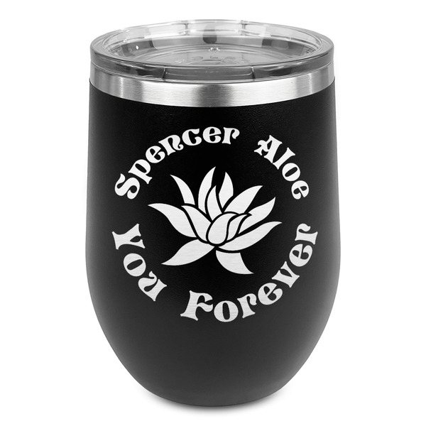 Custom Succulents Stemless Wine Tumbler - 5 Color Choices - Stainless Steel  (Personalized)