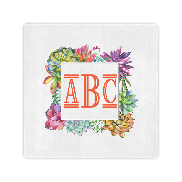 Custom Succulents Standard Cocktail Napkins (Personalized)