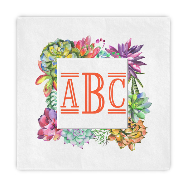Custom Succulents Decorative Paper Napkins (Personalized)