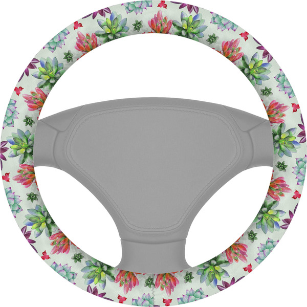 Custom Succulents Steering Wheel Cover