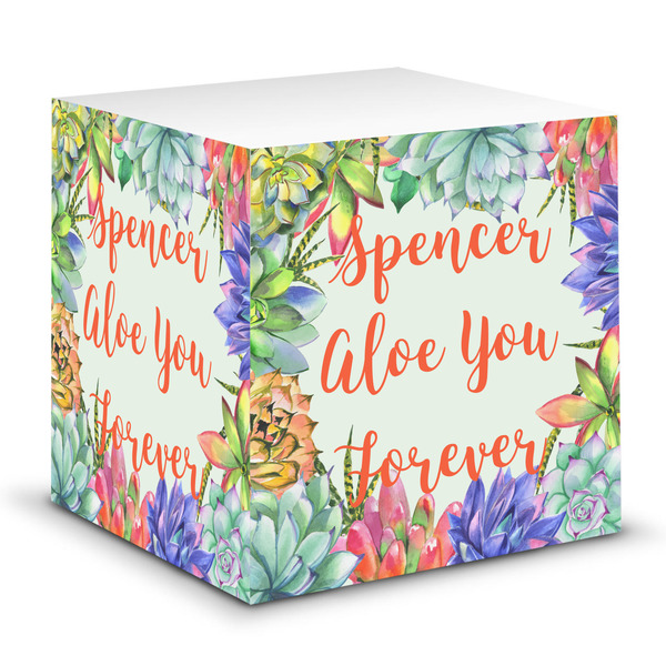 Custom Succulents Sticky Note Cube (Personalized)