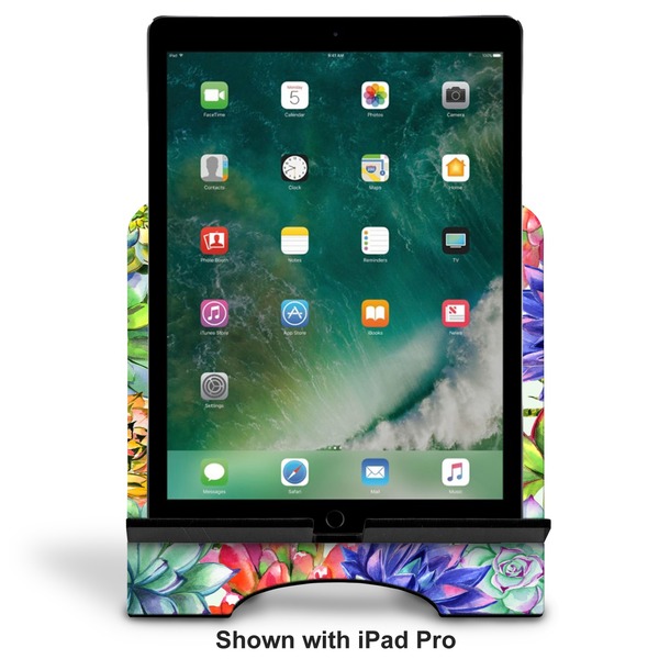 Succulents Stylized Tablet Stand - Front with ipad