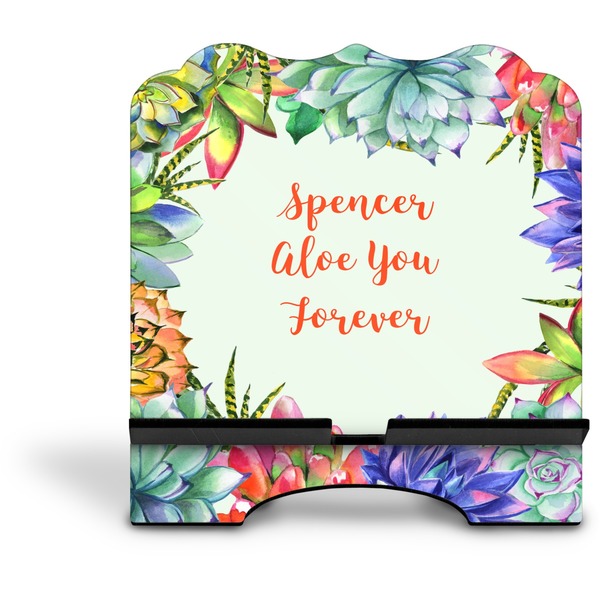 Succulents Stylized Tablet Stand - Front without iPad