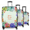 Succulents 3 Piece Luggage Set - 20" Carry On, 24" Medium Checked, 28" Large Checked (Personalized)
