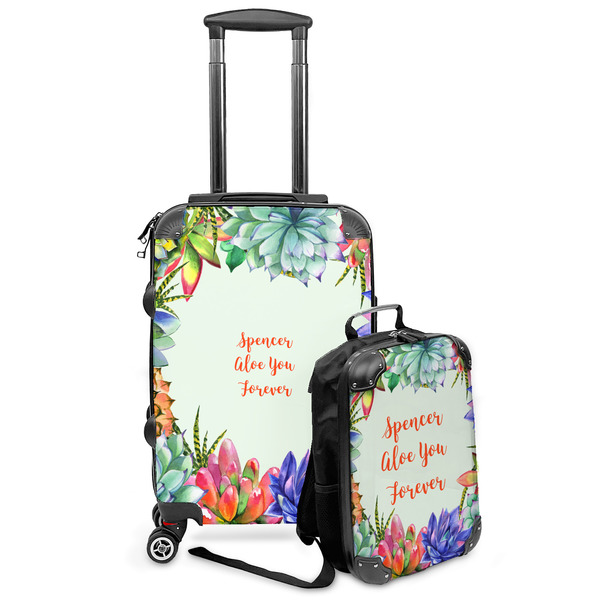 Custom Succulents Kids 2-Piece Luggage Set - Suitcase & Backpack (Personalized)