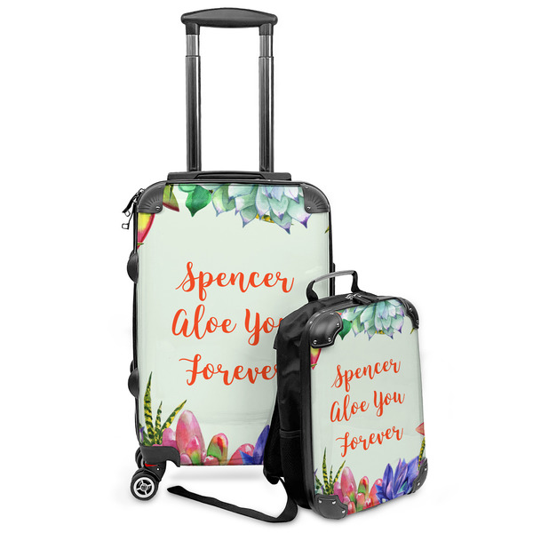 Custom Succulents Kids 2-Piece Luggage Set - Suitcase & Backpack (Personalized)