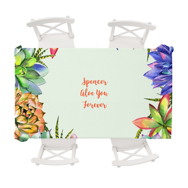 Custom Succulents Tablecloth - 58"x102" (Personalized)