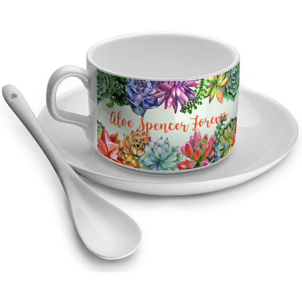 Custom Succulents Tea Cup - Single (Personalized)