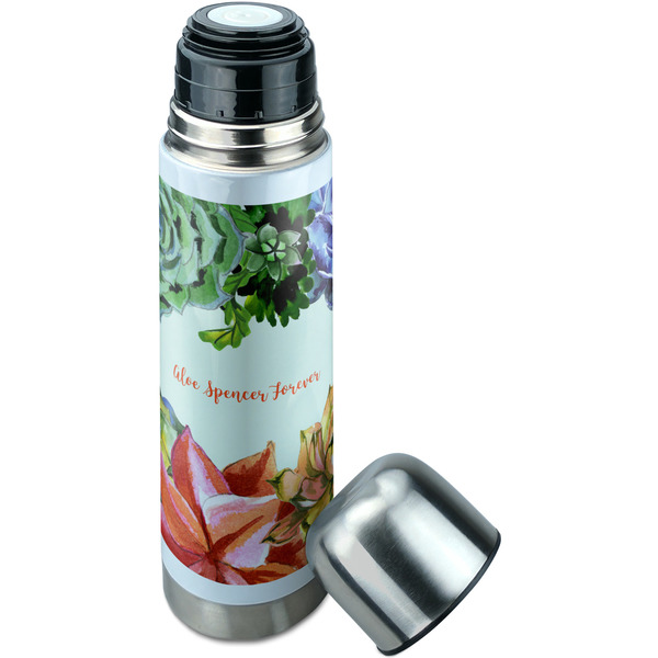 Succulents Thermos - Lid Off