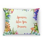 Succulents Rectangular Throw Pillow Case (Personalized)
