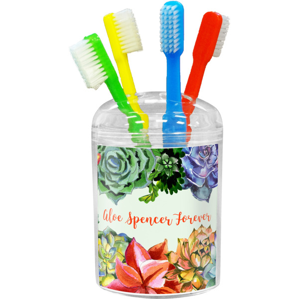 Custom Succulents Toothbrush Holder (Personalized)