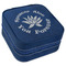 Succulents Travel Jewelry Boxes - Leather - Navy Blue - Angled View