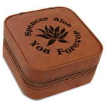 Succulents Travel Jewelry Box - Rawhide Leather (Personalized)