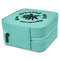 Succulents Travel Jewelry Boxes - Leather - Teal - View from Rear
